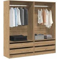 Berkfield Home Wardrobe Artisan Oak 100x50x200 cm Engineered Wood in Brown | Size: 100 x 50 x 200 cm