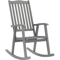Berkfield Home Rocking Chair Grey Solid Acacia Wood