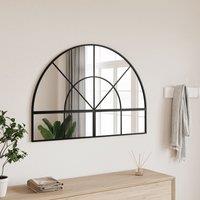 Berkfield Home Wall Mirror Black 100x70 cm Arch Iron