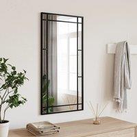 Berkfield Home Wall Mirror Black 40x80 cm Rectangle Iron