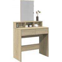 Berkfield Home Dressing Table with Mirror Sonoma Oak 80x41x144.5 cm in Brown