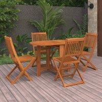 Berkfield Home 5 Piece Garden Dining Set Solid Acacia Wood in Brown