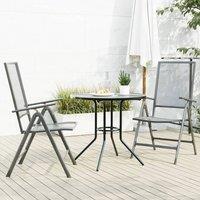 Berkfield Home Reclining Garden Chair Set 3 pcs Anthracite Powder-coated Steel in Black