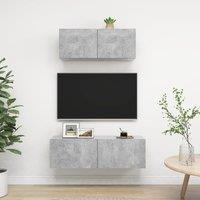 Berkfield Home 2 Piece TV Cabinet Set Concrete Grey Engineered Wood