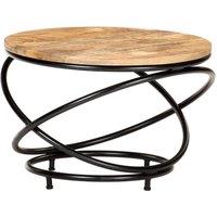 Berkfield Home Coffee Table Black 60x60x40 cm Solid Rough Mango Wood | Size: 60 x 60 x 40 cm