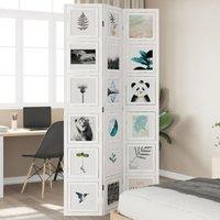 Berkfield Home Room Divider 3 Panels White Solid Wood Paulownia
