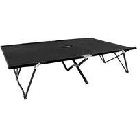 Berkfield Home Two Person Folding Sun Lounger Black Steel