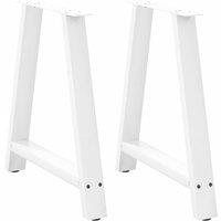 Berkfield Home Coffee Table Legs A-Shaped 2 pcs White 80x(72-73) cm Steel in White