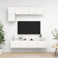 Berkfield Home 5 Piece TV Cabinet Set White Engineered Wood