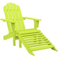 Berkfield Home Garden Adirondack Chair with Ottoman Solid Fir Wood Green
