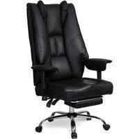 Levede Office Chair Big Tall High Back Heavy Duty PU Recliner Executive Chair in Black