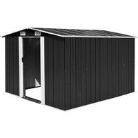 Berkfield Home Garden Shed 257x298x178 cm Metal Anthracite in Black | Size: 257 x 298 x 178 cm