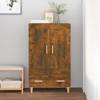 Berkfield Home Highboard Smoked Oak 70x31x115 cm Engineered Wood in Brown | Size: 70 x 31 x 115 cm