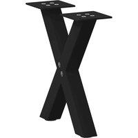 Berkfield Home Coffee Table Legs X-Shaped 2 pcs Black 30x(30-31) cm Steel
