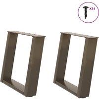Berkfield Home Coffee Table Legs U-Shaped 2 pcs Natural Steel 50x(42-43) cm Steel in Brown