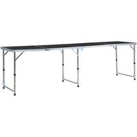 Berkfield Home Foldable Camping Table Grey Aluminium 240x60 cm