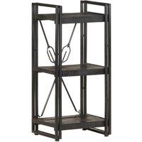 Berkfield Home 3-Tier Bookcase Black 40x30x80 cm Solid Mango Wood | Size: 40 x 30 x 80 cm