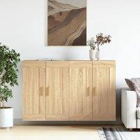 Berkfield Home Wall Mounted Cabinets 2 pcs Sonoma Oak Engineered Wood in Brown