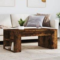Berkfield Home Coffee Table Smoked Oak 102x55x42 cm Engineered Wood in Brown | Size: 102 x 55 x 42 cm