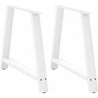 Berkfield Home Coffee Table Legs A-Shaped 2 pcs White 90x(72-73) cm Steel in White