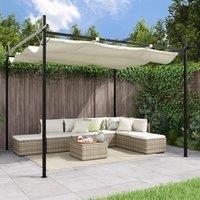 Berkfield Home Pergola with Retractable Roof Cream 295x292x230 cm in Beige | Size: 295 x 292 x 230 cm