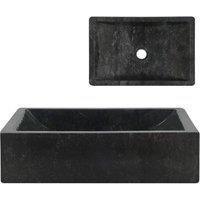 Berkfield Home Sink 45x30x12 cm Marble High Gloss Black | Size: 45 x 30 x 12 cm