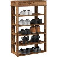 Berkfield Home Shoe Rack Old Wood 60x30x98 cm Engineered Wood in Brown | Size: 60 x 30 x 98 cm