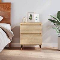 Berkfield Home Bedside Cabinet Sonoma Oak 40x35x50 cm Engineered Wood in Brown | Size: 40 x 35 x 50 cm