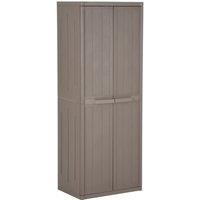 Berkfield Home Garden Storage Cabinet Brown 65x45x172 cm PP Wood Look | Size: 65 x 45 x 172 cm