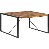 Berkfield Home Dining Table 140x140x75 cm Solid Wood with Sheesham Finish in Brown | Size: 140 x 140 x 75 cm