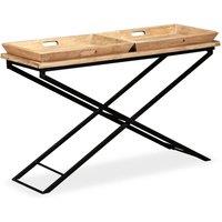 Berkfield Home Console Table Solid Mango Wood 130x40x80 cm in Brown | Size: 130 x 40 x 80 cm