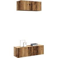 Berkfield Home 2 Piece TV Cabinet Set Wall-mounted Old Wood Engineered Wood in Brown