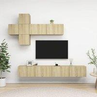 Berkfield Home 7 Piece TV Cabinet Set Sonoma Oak Engineered Wood in Brown