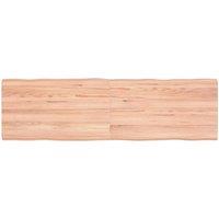 Berkfield Home Table Top Light Brown 140x40x(2-4)cm Treated Solid Wood Live Edge