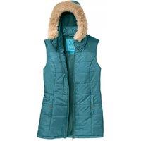 Atlas For Women Women's Detachable Hood Longline Gilet in Duck Egg Blue | Size: 12-14