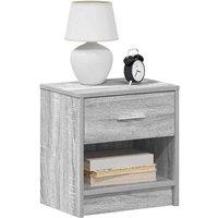 Berkfield Home Bedside Cabinet with Drawer Grey Sonoma 39x28x41 cm in Black | Size: 39 x 28 x 41 cm