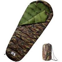 Berkfield Home Mummy Sleeping Bag for Adults Camping 3 Seasons in Green