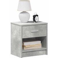 Berkfield Home Bedside Cabinet with Drawer Concrete Grey 39x28x41 cm in Brown | Size: 39 x 28 x 41 cm