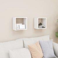 Berkfield Home Wall Cube Shelves 2 pcs White 26x15x26 cm | Size: 26 x 15 x 26 cm