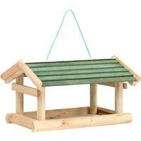 Berkfield Home Bird Feeder Solid Wood 35x29.5x21 cm in Brown