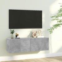 Berkfield Home TV Cabinet Concrete Grey 100x30x30 cm Engineered Wood | Size: 100 x 30 x 30 cm