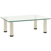 Berkfield Home TV Stand Transparent 40x35x17 cm Tempered Glass in Clear | Size: 40 x 35 x 17 cm