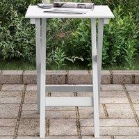 Berkfield Home Side Table Foldable White Solid Wood Poplar