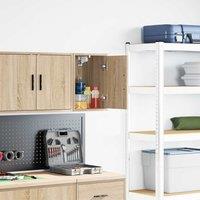 Berkfield Home Garage Wall Cabinet Sonoma Oak Engineered Wood in Brown