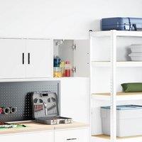 Berkfield Home Garage Wall Cabinet White Engineered Wood