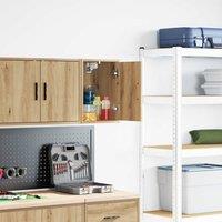 Berkfield Home Garage Wall Cabinet Artisan Oak Engineered Wood in Brown