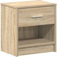Berkfield Home Bedside Cabinet with Drawer Sonoma Oak 39x28x41 cm in Light Brown | Size: 39 x 28 x 41 cm
