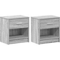 Berkfield Home Bedside Cabinets 2 pcs with Drawer Grey Sonoma 39x28x41 cm | Size: 39 x 28 x 41 cm