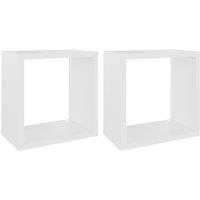 Berkfield Home Wall Cube Shelves 2 pcs White 26x15x26 cm | Size: 26 x 15 x 26 cm