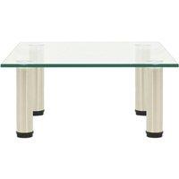 Berkfield Home TV Stand Transparent 40x35x17 cm Tempered Glass in Clear | Size: 40 x 35 x 17 cm